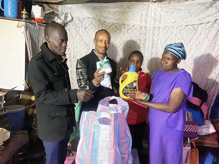 Food shopping for a widow in need